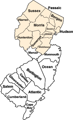 Map of NJ Counties