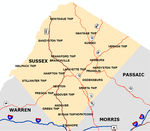 Sussex County Map